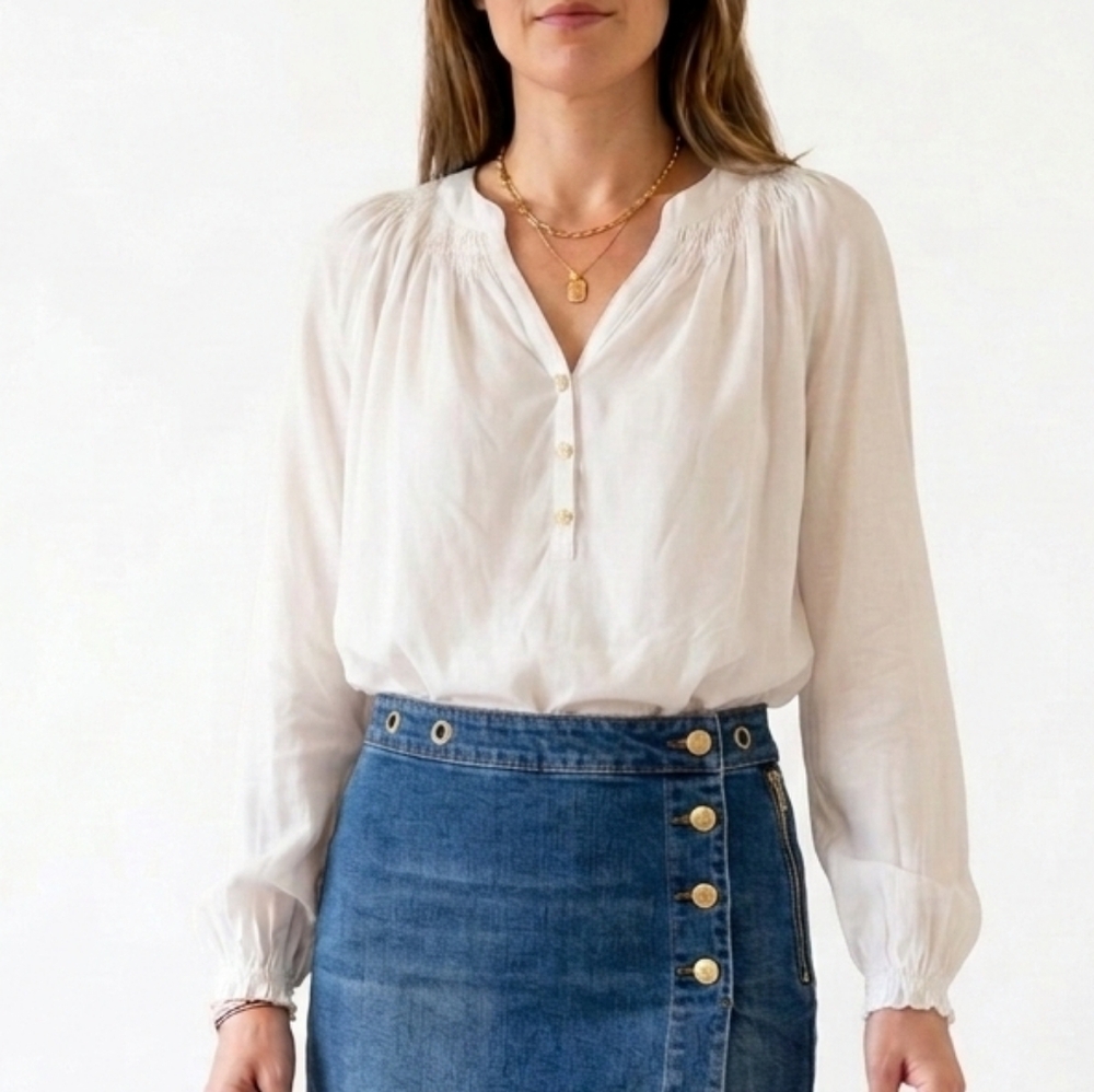 Lilly Pulitzer 100% Silk Long-Sleeve Blouse